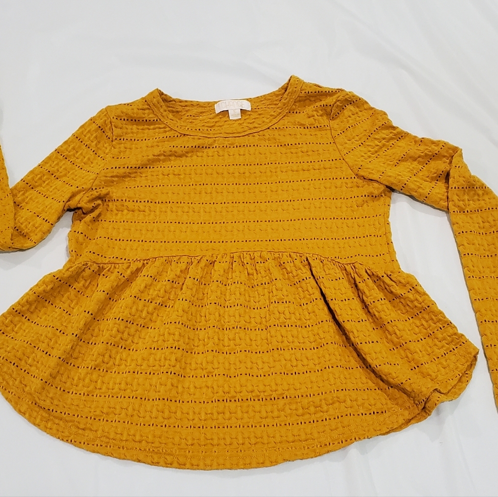 Chance, size s, mustard yellow, long sleeve, blouse